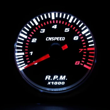 

Speedometer Car 12V Modified Instrument Tachometer 2 inch (52MM) With White Light 0-8 Tachometer Auto Truck Boat Motor