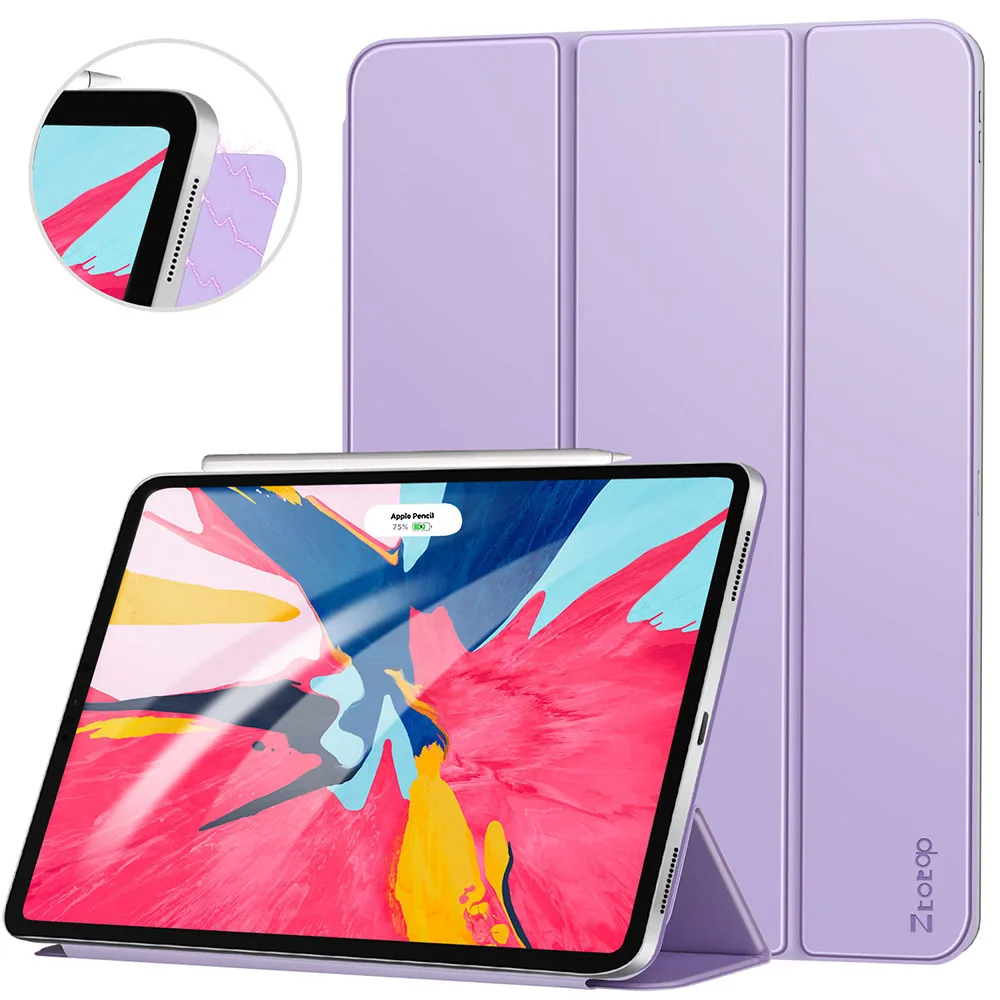 Purple Ztotop Чехол для iPad Pro 1" тонкий легкий трехслойный смарт-корпус с функцией автоматического пробуждения/сна iPad Pro 11 - Цвет: Purple