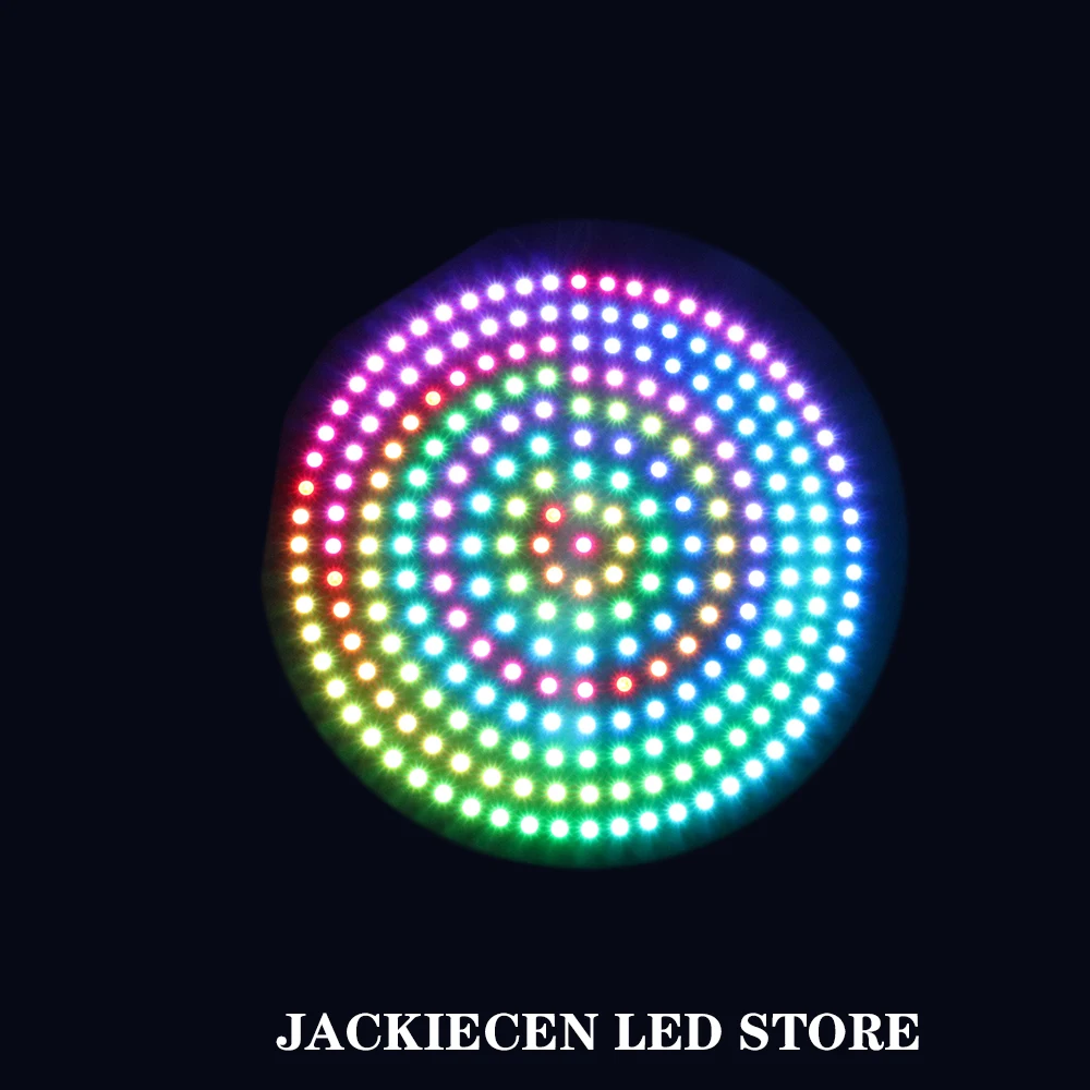 WS2812B 풀 컬러 DIY RGB LED 링 8-241 픽셀 라운드 모듈 5050 주소 지정 가능 5V 원형 Arduino 앵글 아이 라이트 annulus loop
