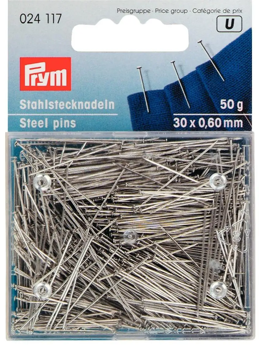 Германия PRYM 610156 Коврик для валяния, prym 024117 штифтов, 0,60x30 мм, серебристого цвета, 50 г, карта с коробкой - Цвет: prym 024117