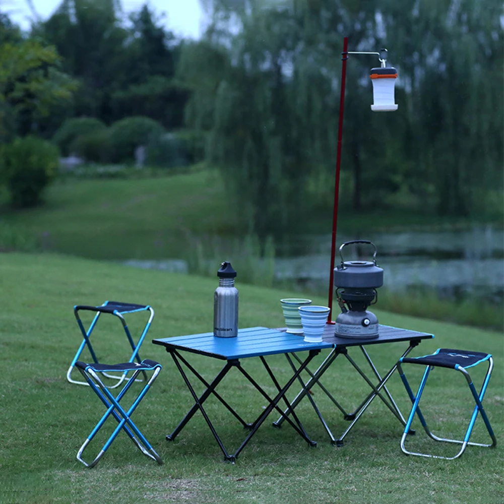 Foldable Ultralight Aluminum Outdoor Camping Table Desk Chair Furniture Computer Bed Tables Picnic Fishing Portable Desk