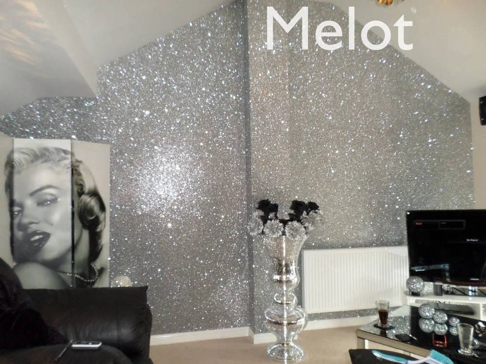 30 meters ,  Chunky Glitter wallpaper ,High quality glitter fabric for Home Decor