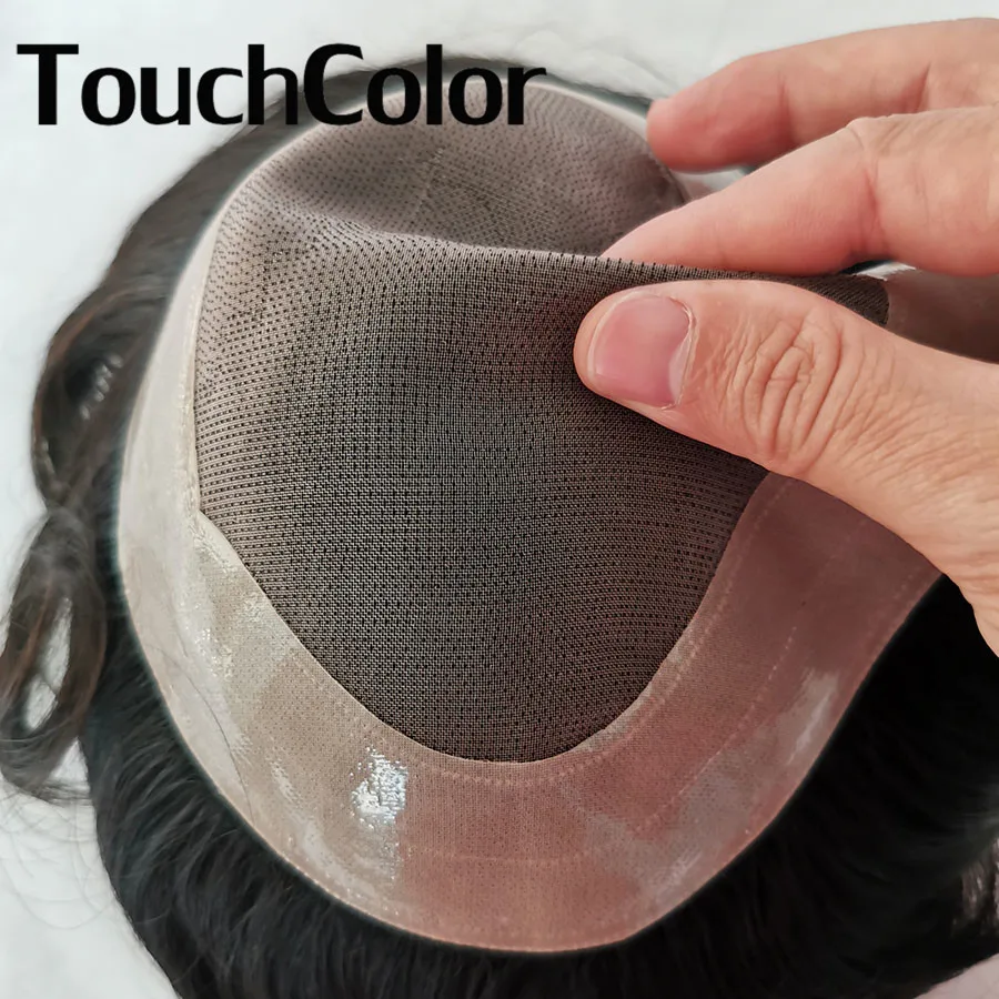 Mono European Hair Men Toupee Durable Male Prosthesis Natural Human Hair Replacement System Man Hairpiece Men Wig 130% Density