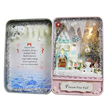 

DIY Creative Handwork Assemble Tin Box 3D Theater Doll House Miniature Cabin Model With Light - Ocean Wonderland