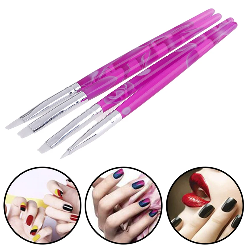 4 шт. кисти для дизайна ногтей ручки акриловые УФ гель рисования картин набор