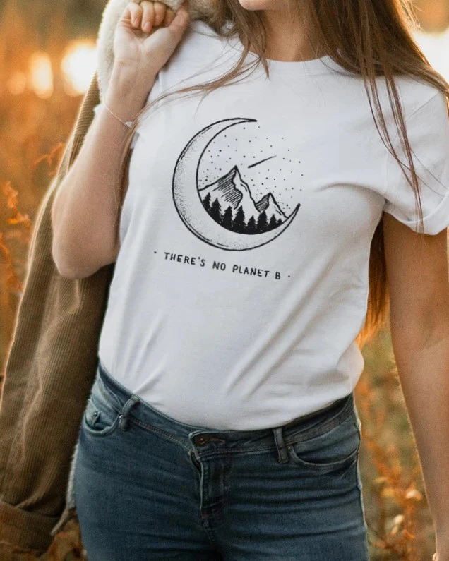 Moon& meteor THERE'S NO PLANET B женская футболка защита земли футболка модные графические топы 90s эстетическая футболка с принтом