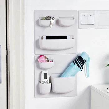 

Multi-function Wall Storage Rack without Perforation Kithen Storage Shelf Bathroom Storage Holder Non-folding Rack Plastic PC