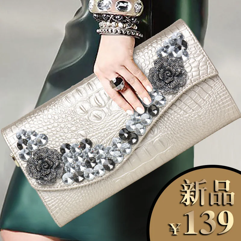 Женская кожаная сумка модная для ужина через плечо диагональная женская