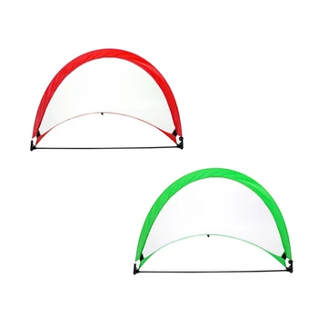 

2 Piece Soccer Football Goal Net Folding Training Goal Net Tent Kids Indoor Outdoor Play Toy, Red & Green