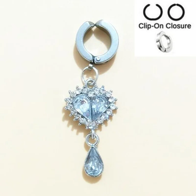 1Pcs New Fashion Crystal Non-perforated Navel Ring Dual-use Nail Non-piercing Fake Button |