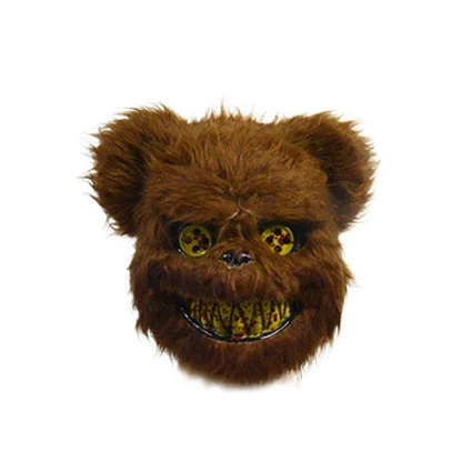 Brown Bear 1 шт., новая маска на Хэллоуин, кровавый убийца, кролик, маска, плюшевый мишка на Хэллоуин, косплей, маска ужаса для детей, взрослых, дикий волк, страшный - Цвет: Brown Bear
