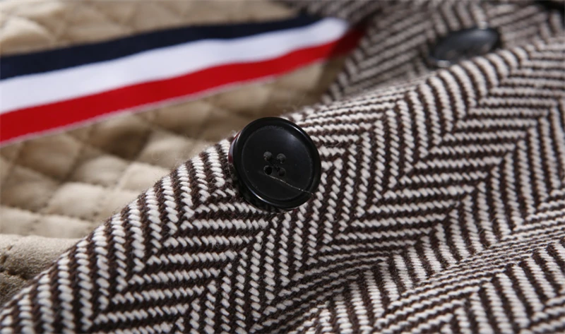 wool cotton blend twill women high grade long cardigan coat sheep leather spliced single breasted EU size S/M/L