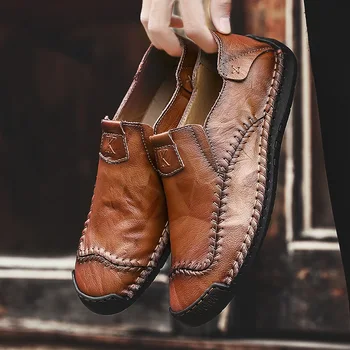 

Men Casual Shoes 2020 Fashion Men Shoes PU Leather Loafers Moccasins Slip On Man Flats Loafers Male Shoes Big Size 38-48