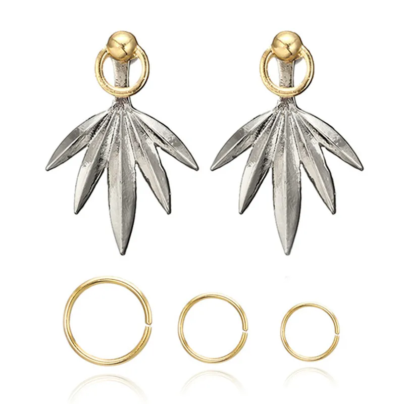 Для женщин серьги-клипсы Обёрточная бумага Earcuff Brincos Vintage лист серьги-клипсы не Пирсинг Серьга-кафф серьги De зажим 5 шт./компл