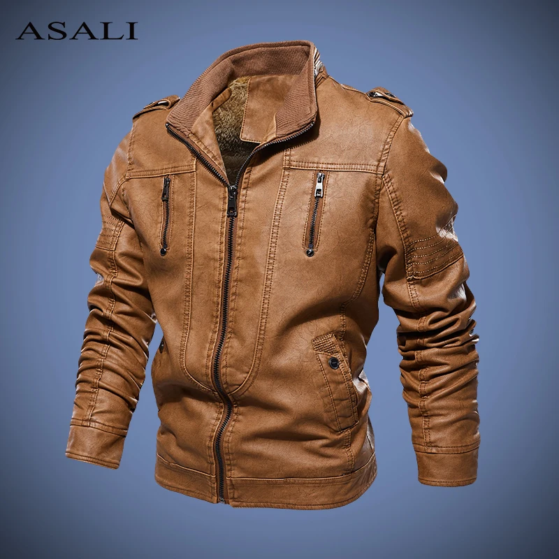 

Leather Jacket Men Winter Biker PU Coats Male 4XL High Quality Outerwear Men Jacket Fleece Thick Motorcycle Style Men's Jackets