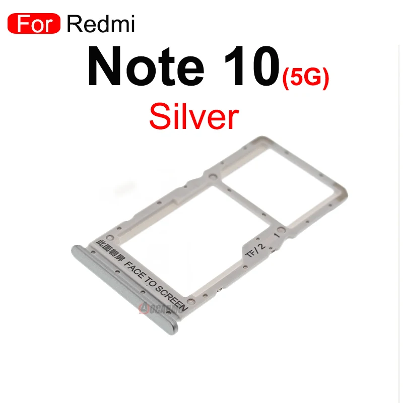 Tiroir Carte SIM Pour Xiaomi Redmi 10 / Redmi 10 2022 - Double SIM, Couleur Argent | Compatible Modèle Spécifique