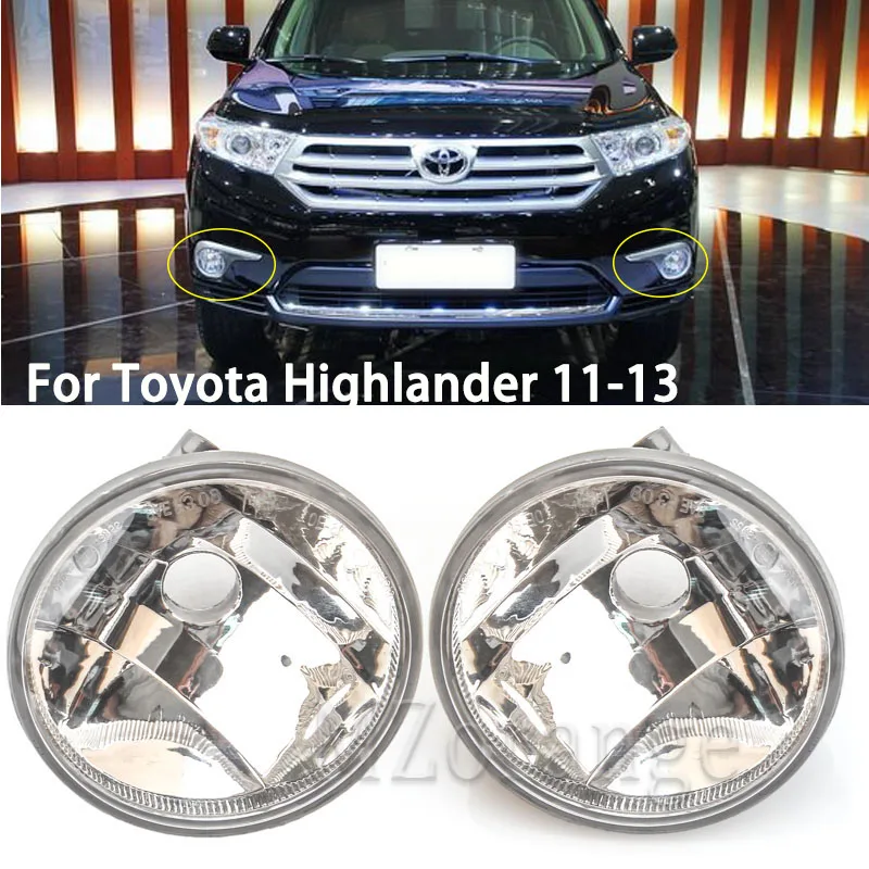 

MIZIAUTO Car Front Bumper Fog Lights Fog Lamp For Toyota Highlander 2011 2012 2013 Without Bulb left / right / 1 pair