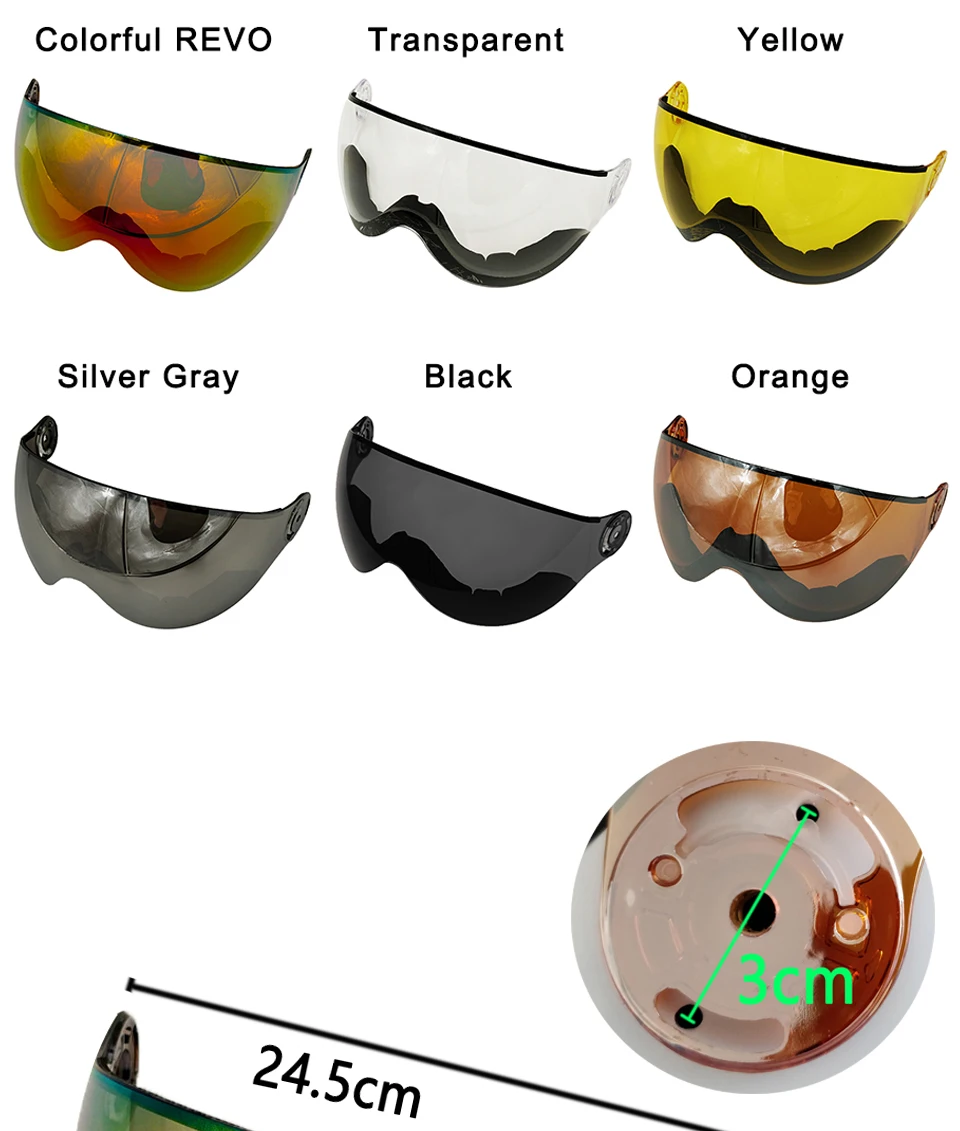 LOCLE MOON MS95 MS99 Skihelm Visier Ersatzlinse UV-Schutz Outdoor Skateboard Helm Extra Schutzbrille für Ski Bergsteigen – Detail 1