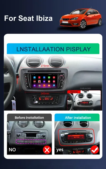 Toeeklsa Radio de coche Android para Seat Ibiza 6j 2009-2013 estéreo de  coche con Bluetooth