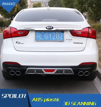 

For Kia forte k3 Rear spoiler 2013-2015 ABS Rear Bumper Diffuser Bumpers Protector For Kia forte After chrome lip rear spoiler