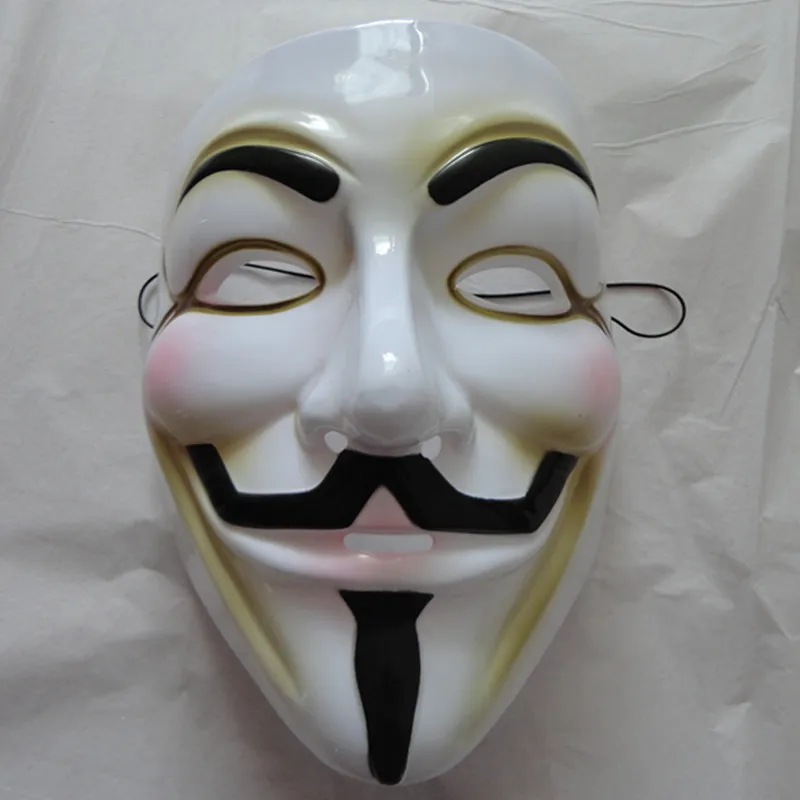 

Guangdong Environmentally Friendly p v c White V Word Guy Fawkes Mask Halloween V Face Mask V Vendetta Revenge Killer Mask