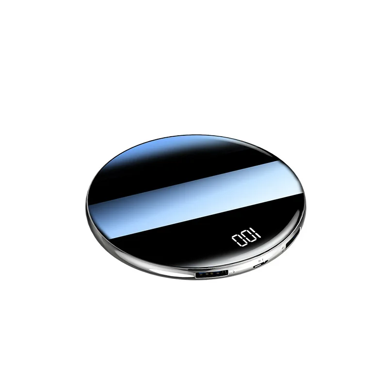 Mirror Silver Супер тонкий внешний аккумулятор 10000 мАч для iPhone 11 samsung S8 Xiaomi Mi внешний аккумулятор портативное зарядное устройство двойной USB внешний аккумулятор повербанк - Цвет: Mirror Silver