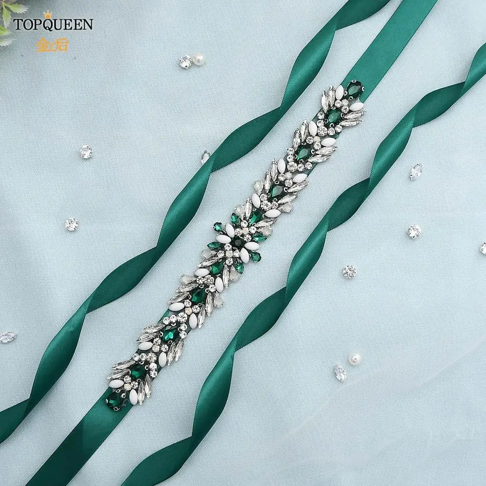 Bridal Gown Belts Bling Prom Colorful Rhinestone Applique for wedding Dress Gown Decorative Satin Sashes bridal waistband bridal dress decoration