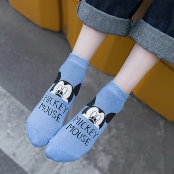 

5 Pairs Disney summer women's socks cotton breathable Mickey / Donald Duck / Minnie pattern five-color wild socks adult socks