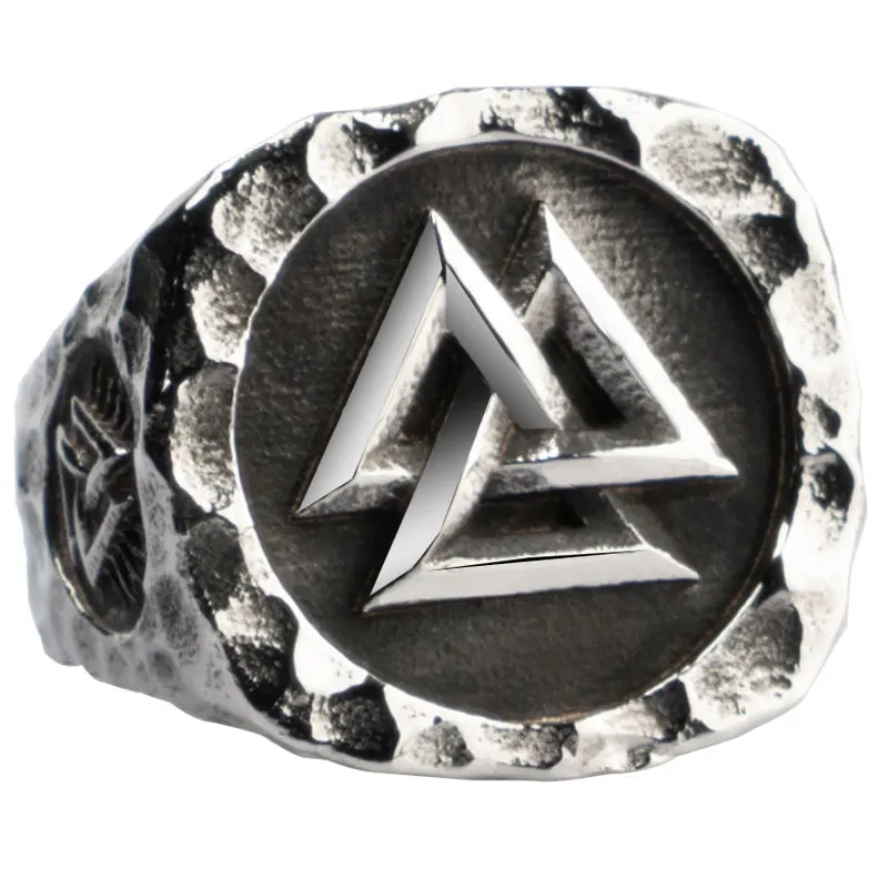 Valknut кольца викингов для мужчин Винтажное кольцо из нержавеющей стали в стиле