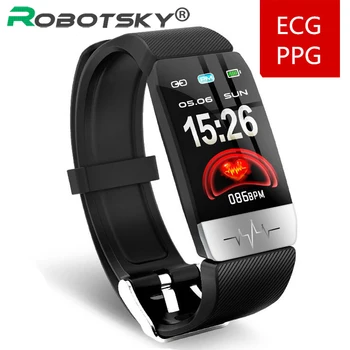 

ECG+PPG Smart Wirstband Heart Rate Blood Pressure IP67 Waterproof Weather Forecast Sports Fitness Tracker Smart Bracelet Men Q1S