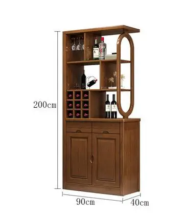 Partition cabinet porch modern Chinese double-sided solid wood wine cabinet close to the wall shoe lobby screen