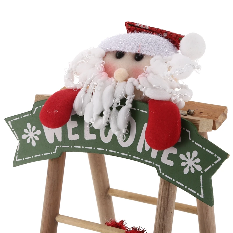 Рождественская Кукла скалолазание деревянная лестница Рождественская вечеринка сцены окно организовать украшение мини маленькая лестница