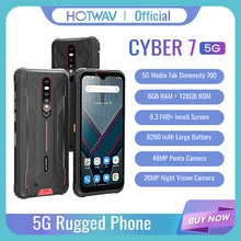 Hotwav Cyber 7 5G téléphone robuste 6.3 pouces écran FHD + 8 go RAM 128 go ROM 8280mAh batterie Smartphone 48MP principale caméra NFC téléphone 2021 