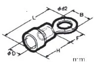 500 шт. обжимные клеммы RV3.5-4 12-10AWG 2,63-мм^ 2 обжимное Кольцо черное кольцо клемма латунь RV3-4