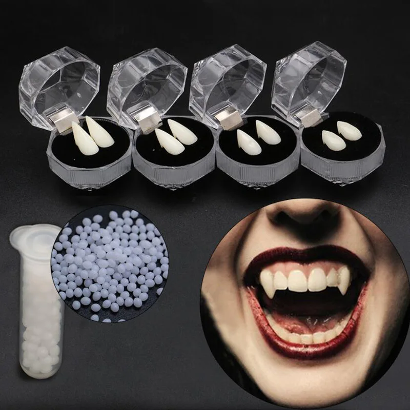 1PairsVampireTeethFangsDenturesPropsHalloweenCostumeProps