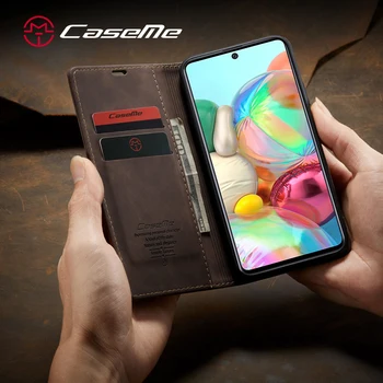 

For Samsung Galaxy A71 M10 M20 M21 M30S M31 Case Leather Wallet Flip Book Business Full Cover Magnetic Card Slots Booklet Luxury