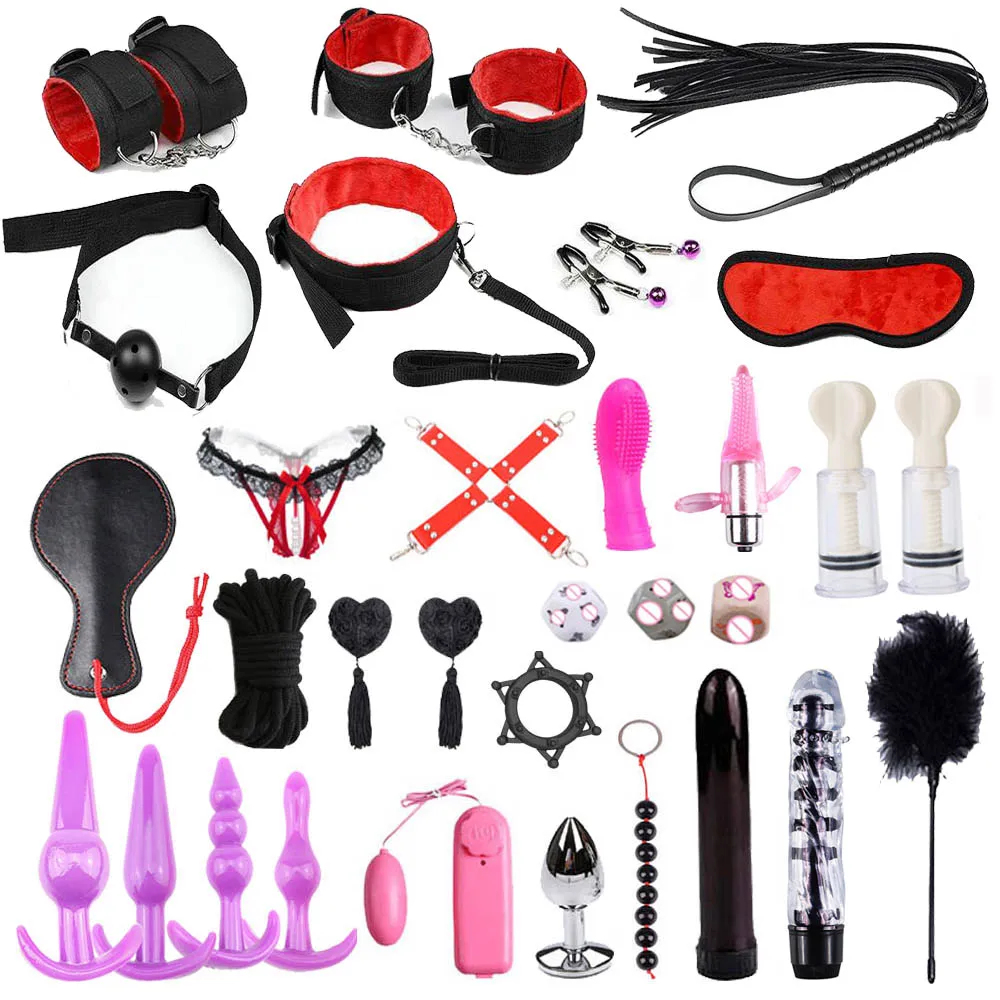 31 шт./компл. секс игрушки для женщин и мужчин БДСМ игра наручники плетка веревка