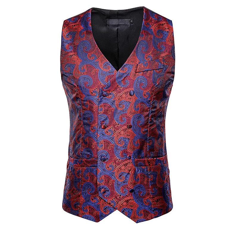 New arriveal fashion smart casual men Suit Vest Cashew flower embroidered pattern suit vest men sleeveless Tops plus size New arriveal fashion smart casual men Suit Vest Cashew flower embroidered pattern suit vest men sleeveless Tops plus size