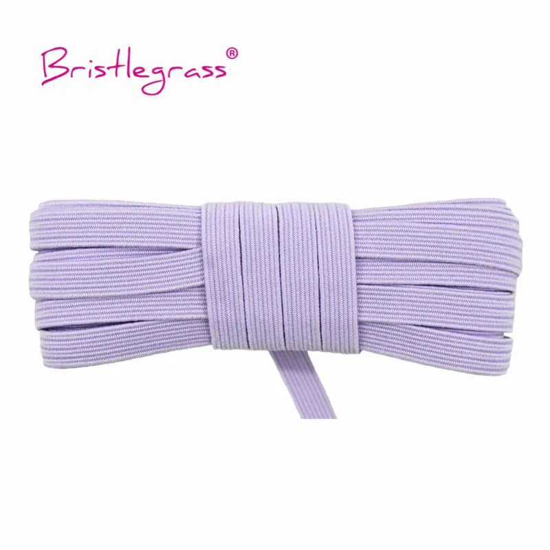Bristlegrass Glitter Elastic Cord – 6mm Flat Skinny Band for DIY Sewing & Craft Projects