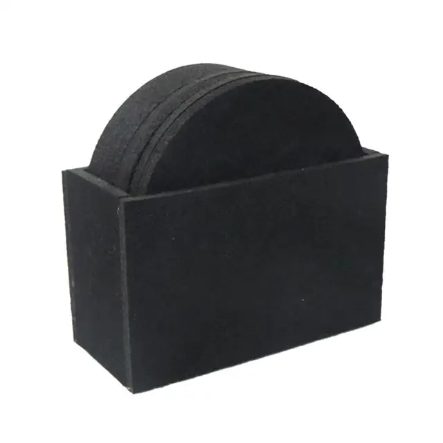 40%HOT8 pieces of felt, round, square, hexagonal, heat-insulating coaster, table protector, heat-resistant coaster, coffee, tea, Black 3