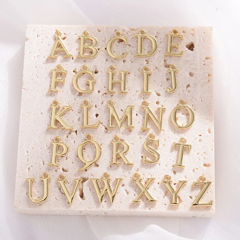 

26pcs 12*16mm Gold Color Letter A-Z Charm Alphabet Pendant for Earring DIY Handmade Fashion Jewelry Making