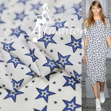 Настоящее шелк 138 см ширина 17Momme крепдешин/CDC брендовая ткань с принтом суперзвезд Сделай Сам шитье женское платье