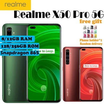 Перейти на Алиэкспресс и купить Новый Realme X50 Pro 5G мобильный телефон 6,44 дюйм8/12 Гб Оперативная память 128/256 ГБ Встроенная память Snapdragon 865 65 Вт SuperDart Dual SIM NFC 64MP Камера чехол для телефо...