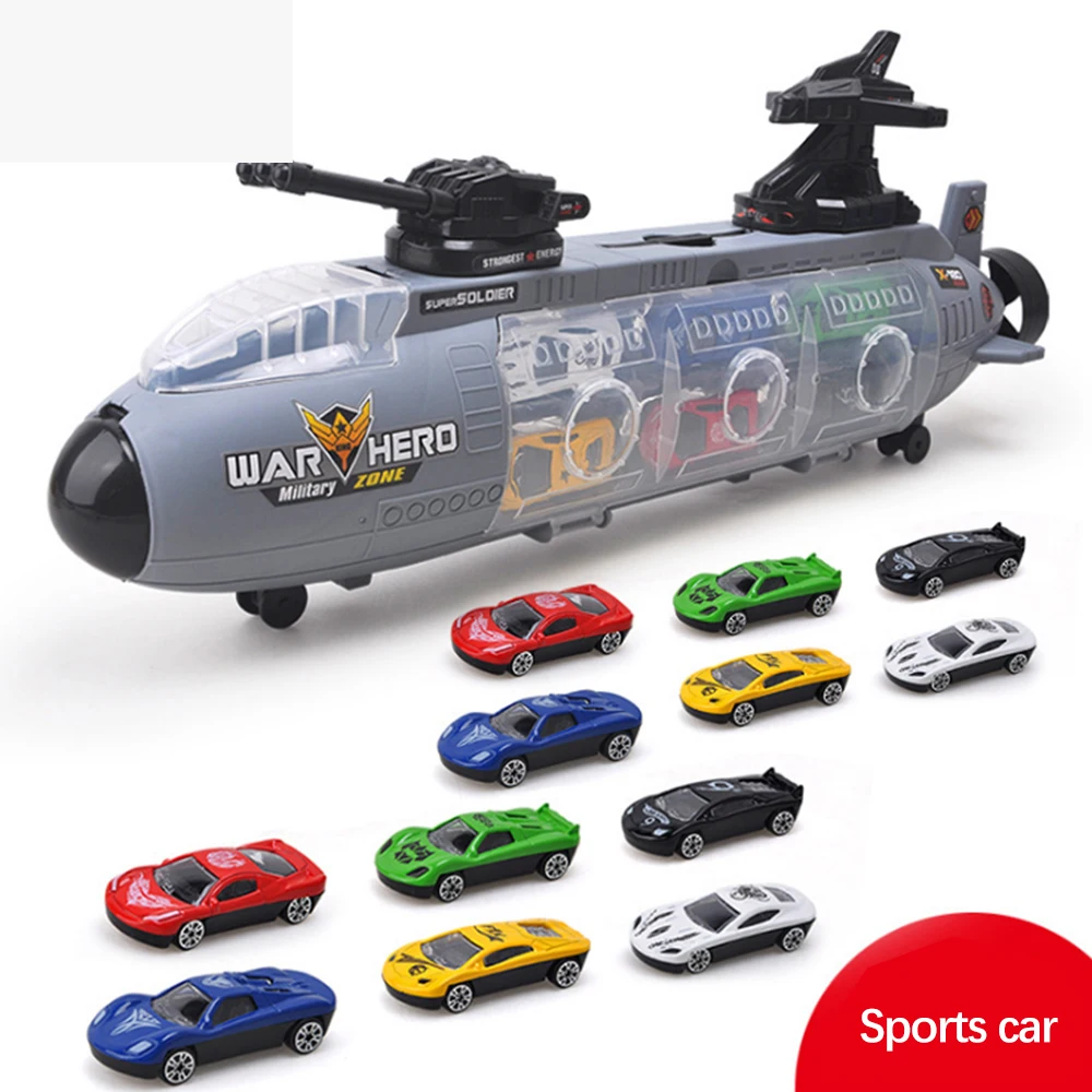 Sports car 12 Детская игрушечная подводная лодка с металлическим автомобилем, ролевая военная модель танка, подарок на день рождения для родителей и детей, 6690 - Цвет: Sports car 12
