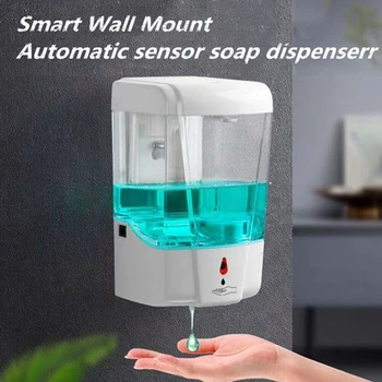 

700ml Battery Powered Soap Dispenser Automatic Wall Sensor Go Touch-free Kitchen Soap Lotion Pump for Kitchen Bathroom Lemonbest