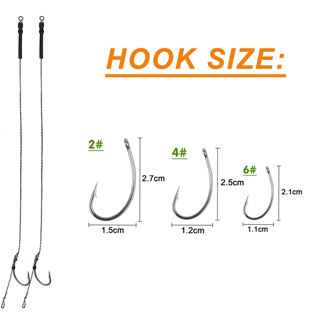 Carp Fishing Hair Boilie Rigs, 45pcs Curved Barbed Carp Hook