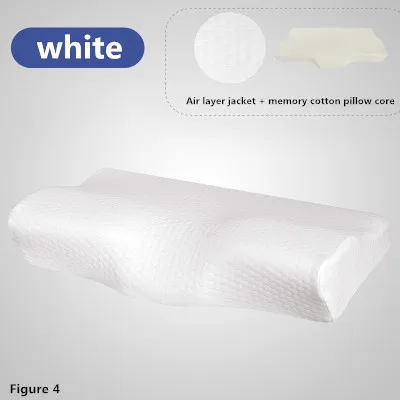 white Подушка из пены с эффектом памяти для медленного отскока, Шейная сторона, Подушка для сна с гусиным пухом, поддержка шеи, забота о здоровье, мягкая подушка с эффектом памяти - Цвет: white
