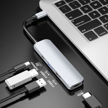 

VONETS 4 in 1 5Gbps High Speed Type-C Concentrator Adapter Splitter Hub with 4K HDMI Port for Apple Macbook Laptop Accessories