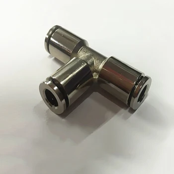 

Metal Tee Pneumatic Quick Connector Of Air Pipe Inner Diameter 4/6/8/10/12/14/16mm
