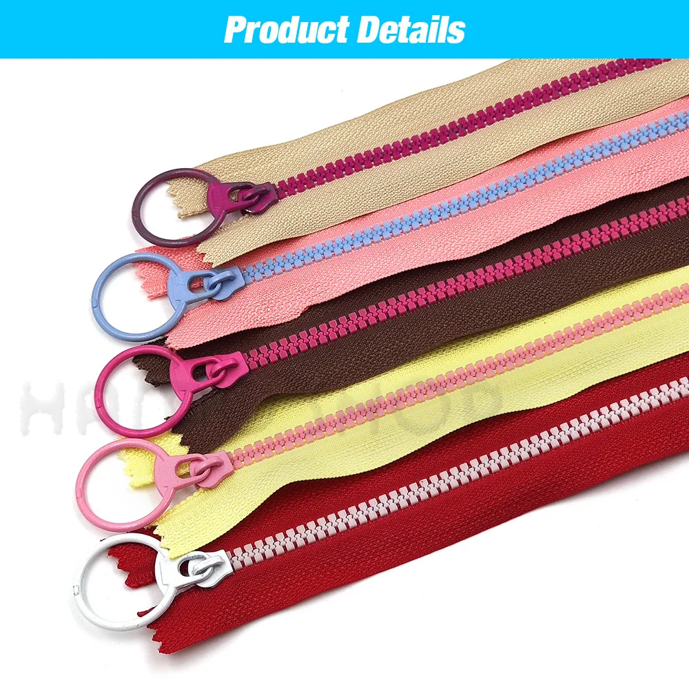 10Pcs 3 폐쇄 엔드 수지 지퍼 링 슬라이더 지퍼 DIY 공예 봉제 가방 지갑 지갑 포켓 신발 의류 액세서리